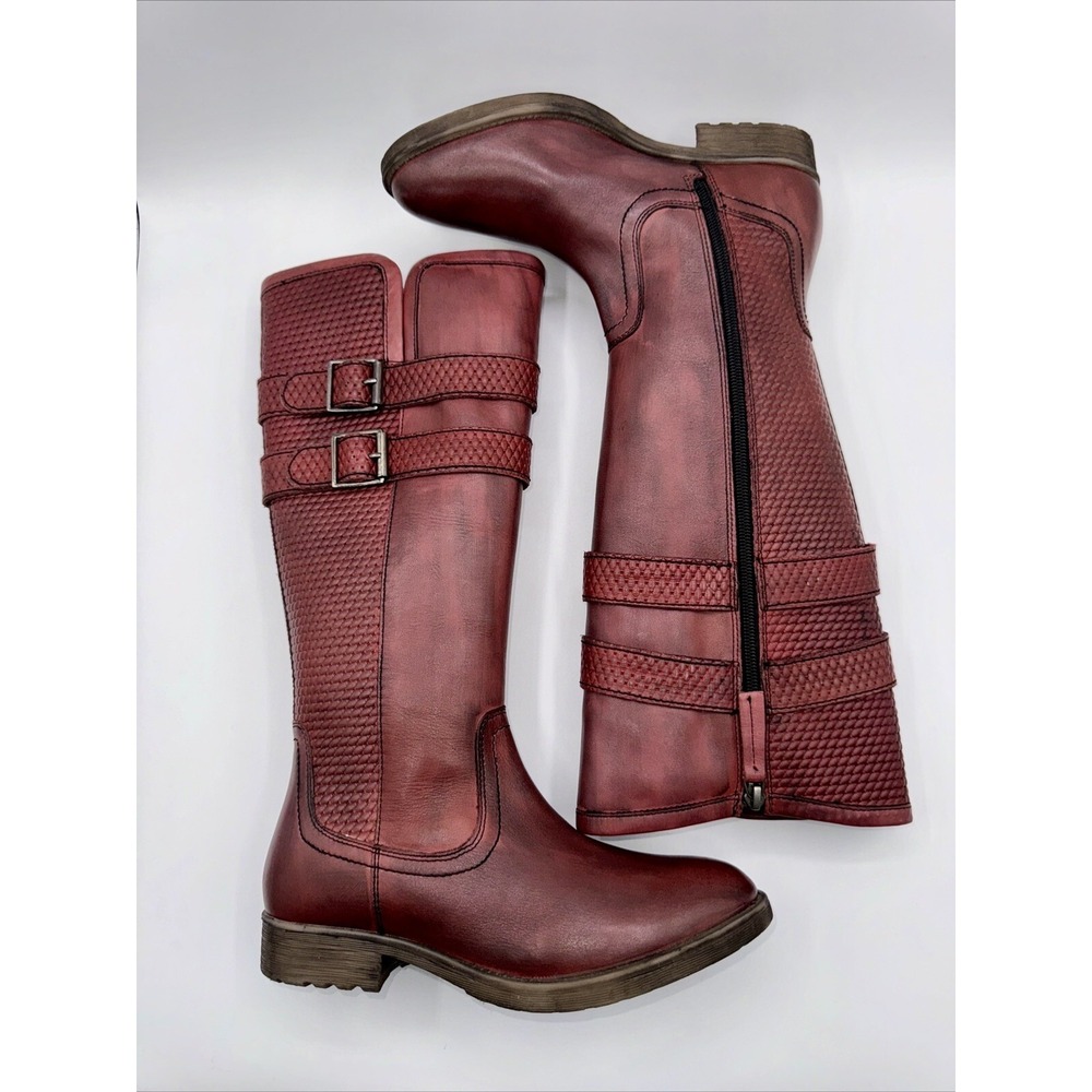 ROAN by Bed Stu Date Riding Boot Women's Size 7.5 Distressed Red Leather - Picture 2 of 14
